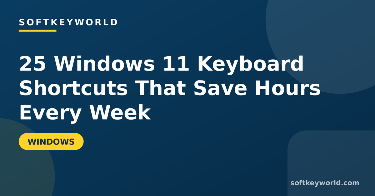 25 Windows 11 Keyboard Shortcuts That Save Hours Every Week – Softkeyworld guide banner