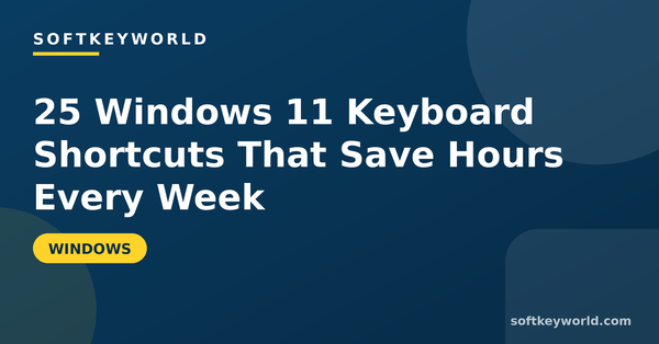 25 Windows 11 Keyboard Shortcuts That Save Hours Every Week – Softkeyworld guide banner