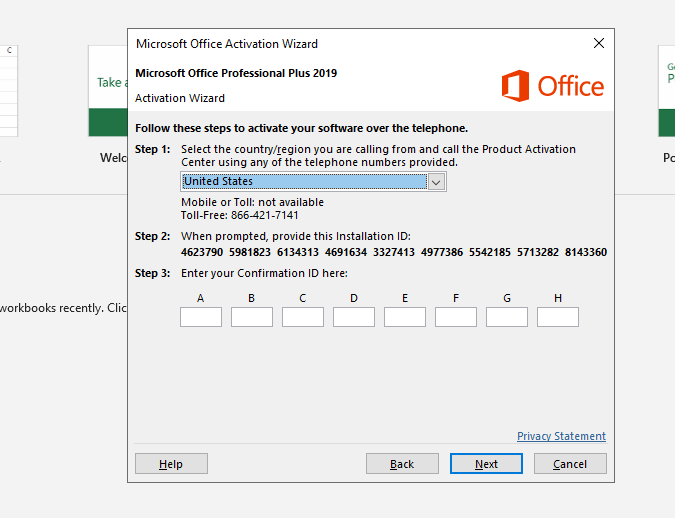 microsoft office 2019 confirmation id generator