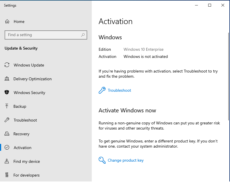 Upgrade Windows 10 Pro to Enterprise