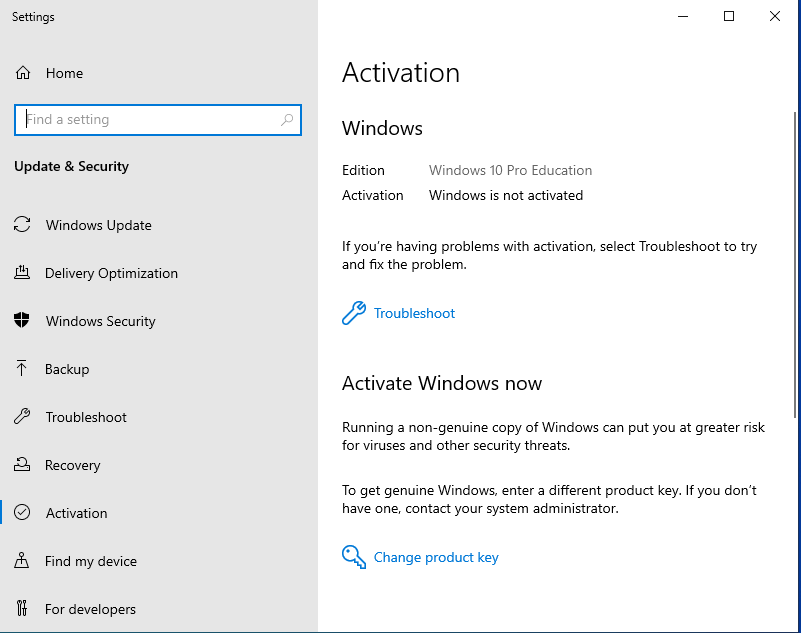 Upgrade Windows 10 Pro to Pro Education