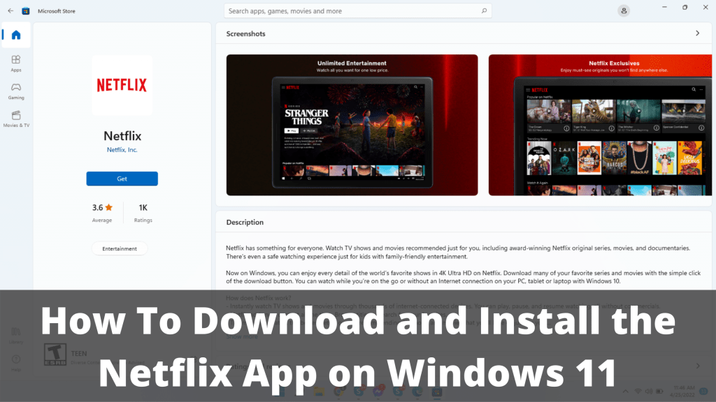 download and install the Netflix app